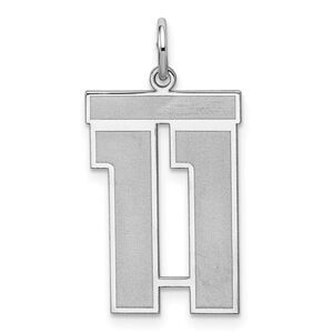 Sterling Silver, Jersey Collection, Large Number 11 Pendant